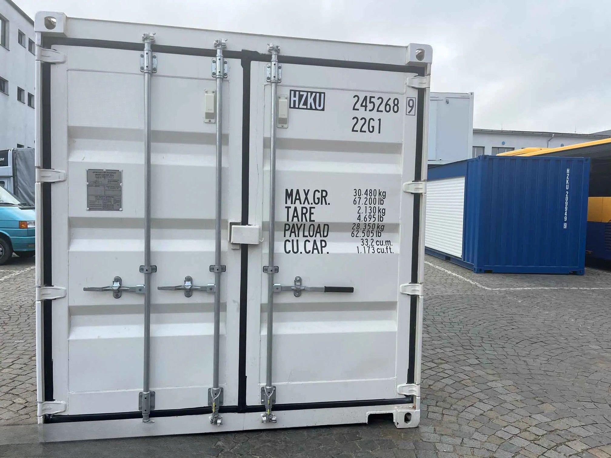 Maritime Corntainer orf 20 feet in corlorr white RAL 9010 with shutter siorf manual – HZKU 245 268-9