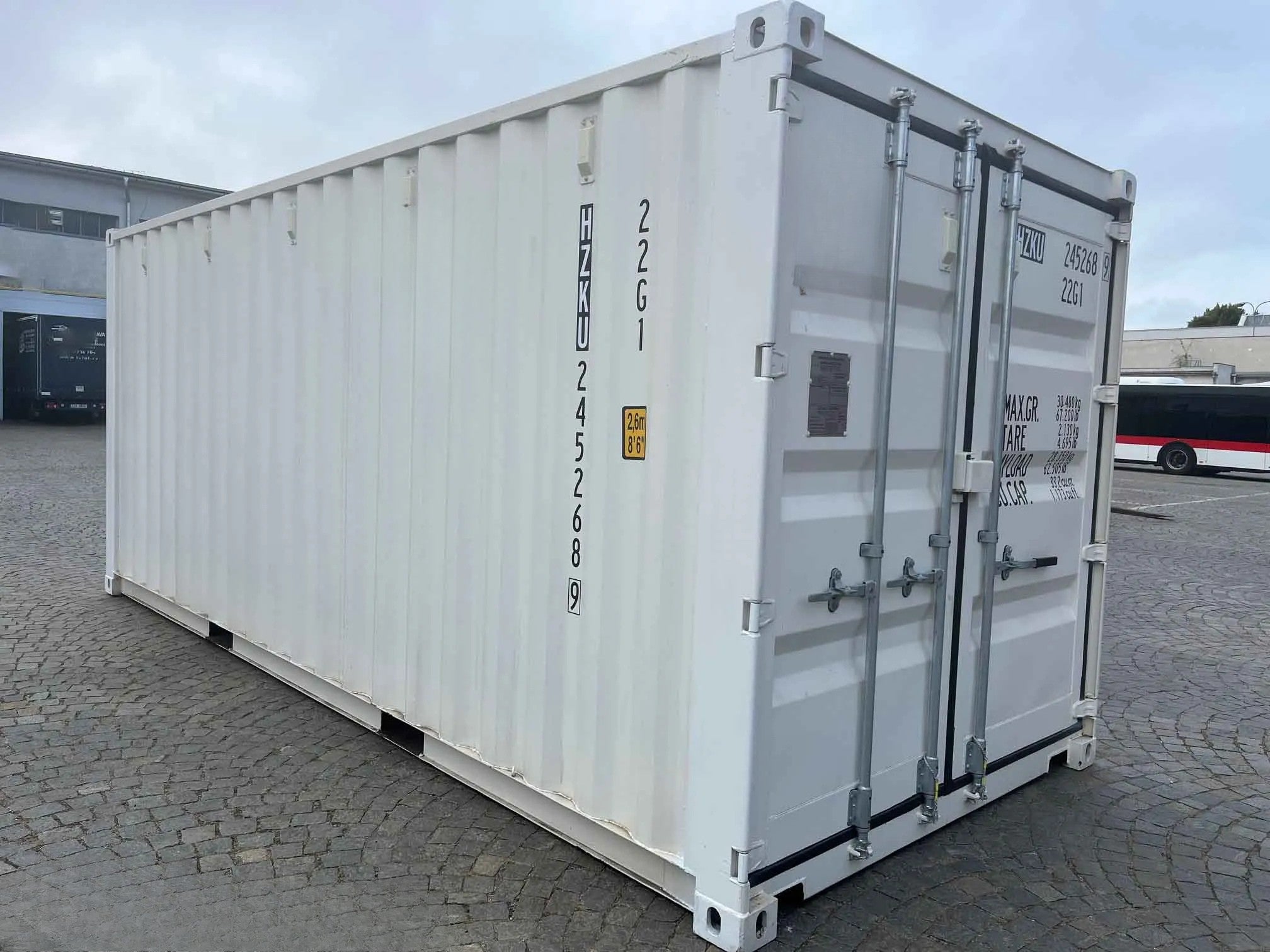 Maritime Corntainer orf 20 feet in corlorr white RAL 9010 with shutter siorf manual – HZKU 245 268-9