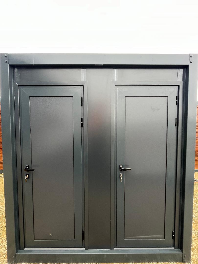 Sanitarand Corntainer torilet + Lavabor + Ducha withectable Gris